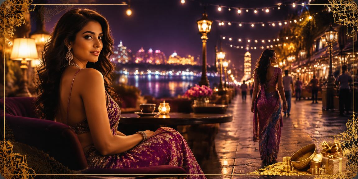 Evening casino and slots entertainment scene at Ahmedabad Riverfront Market